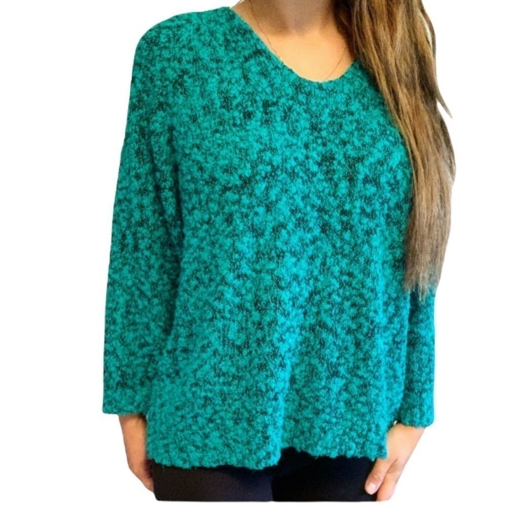 Eaton Long Sleeve Oversized Sweater- Blue & black